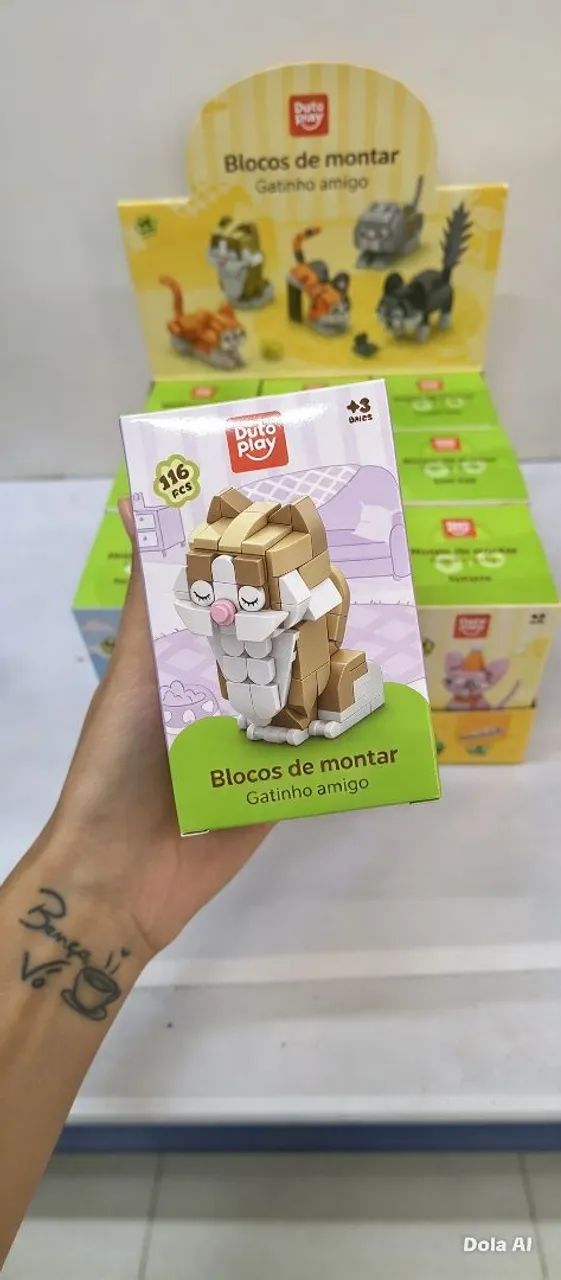 Bloco de montar gatinho 