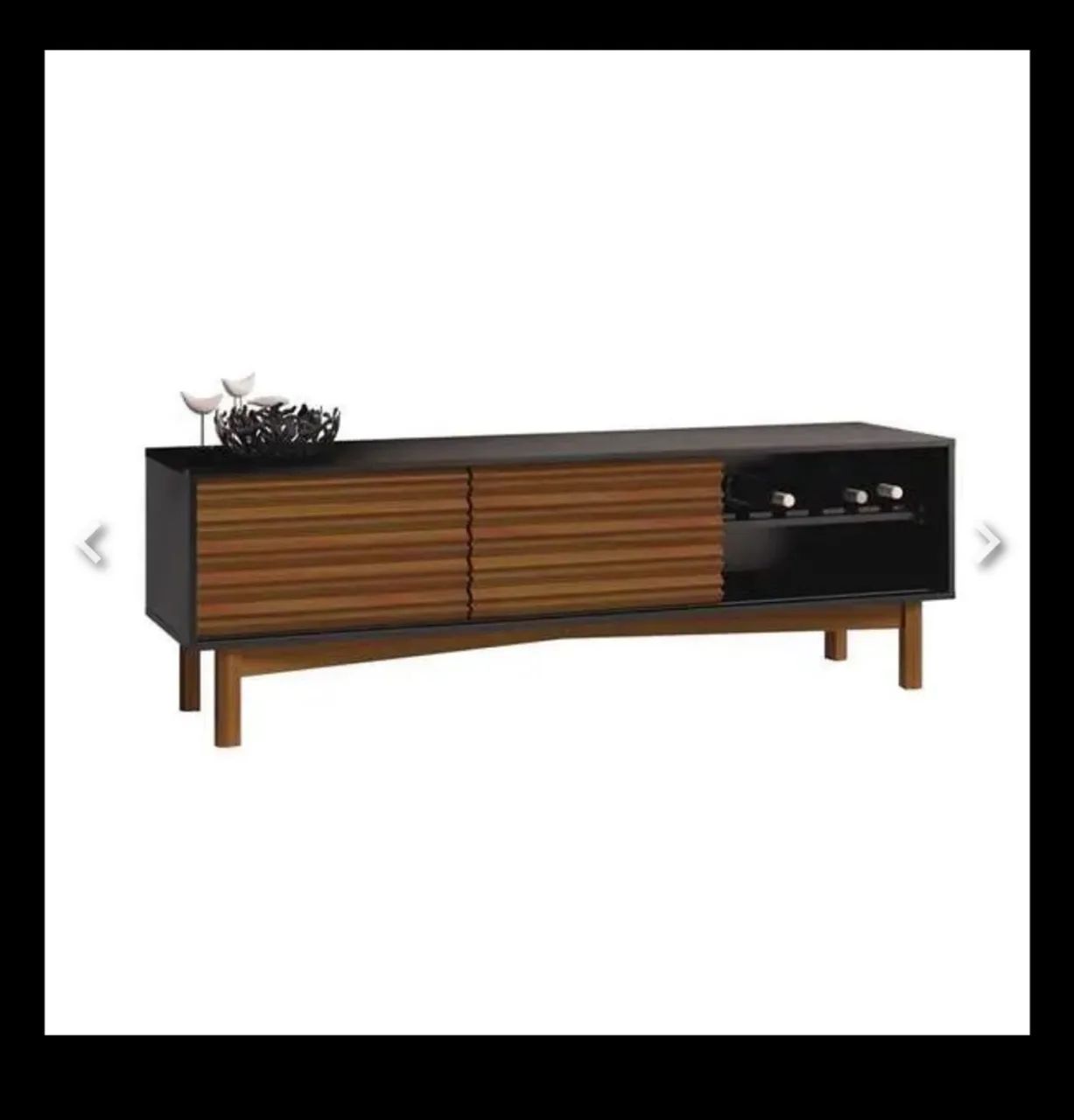 Rack Galeão Preto e Amêndoa 160 cm  - Foto 4