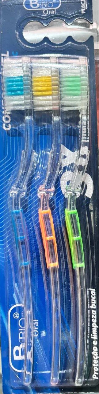 Kit com 3 escovas de dente atacado e varejo