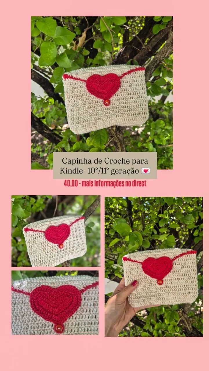Capa/capinha para Kindle de Croche  - Foto 4