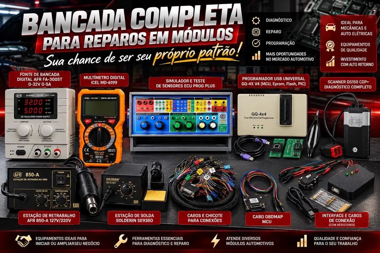 Bancada completa de reparo de módulos