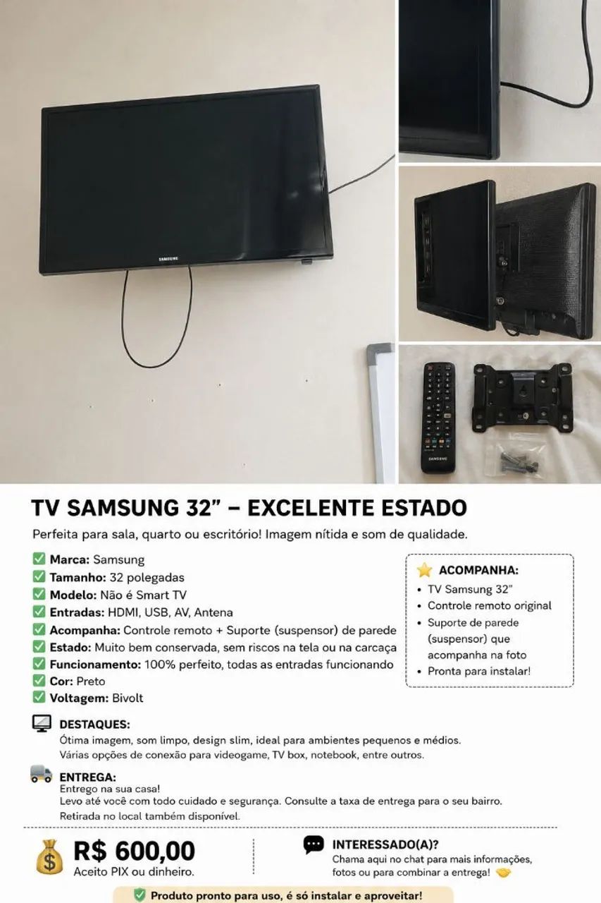 Tv Samsung 32"- Excelente estado