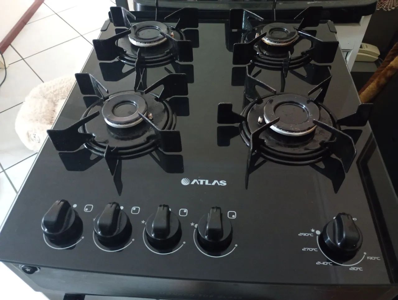 Fogão automático com mesa de vidro 4 bocas - Foto 2