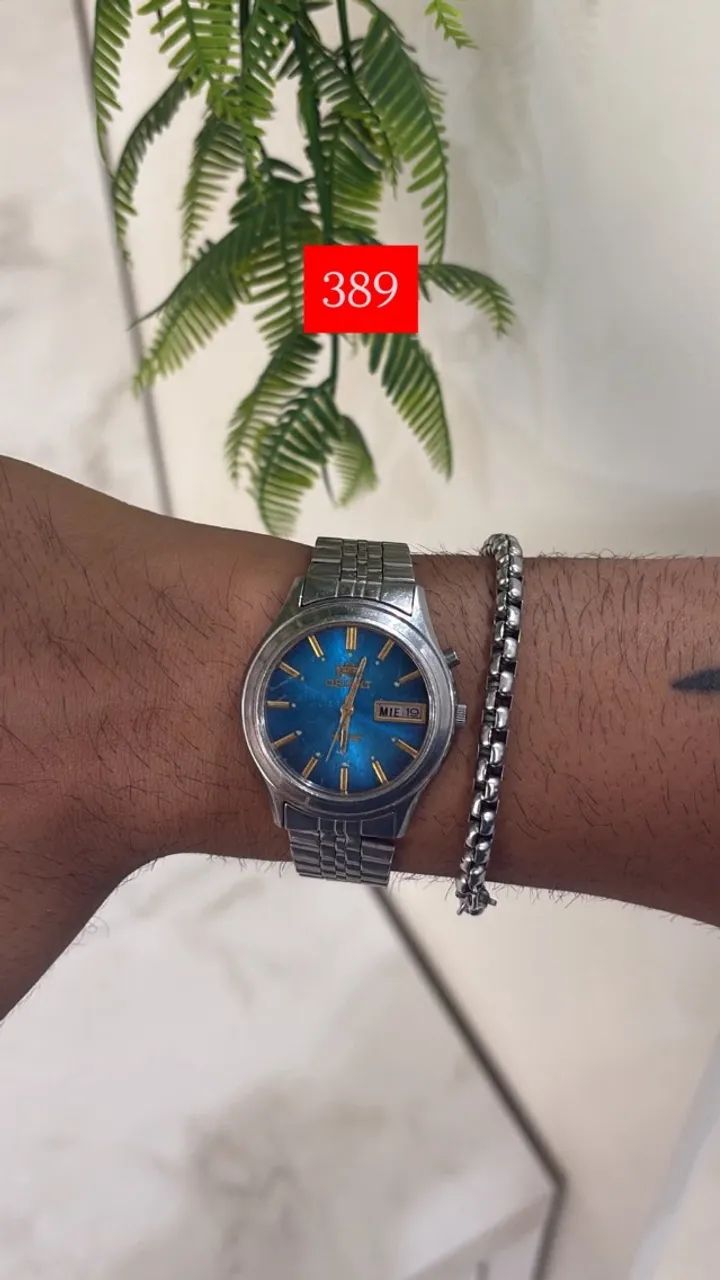 relogio azul orient