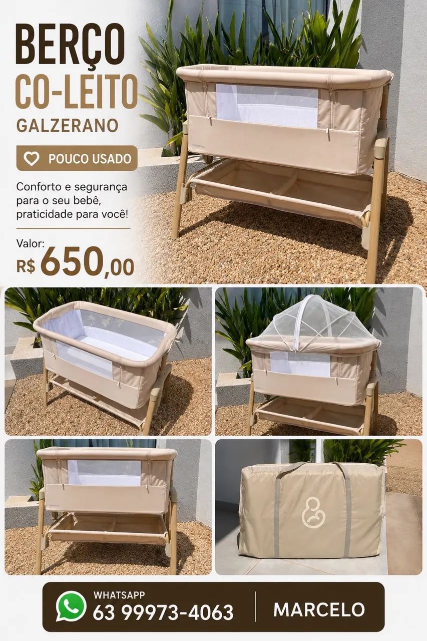 Berço Co-Leito Colin Galzerano Pérola - Foto 3