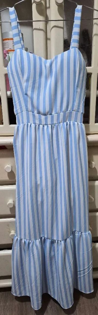 Vestido azul com listras brancas!! - Foto 2