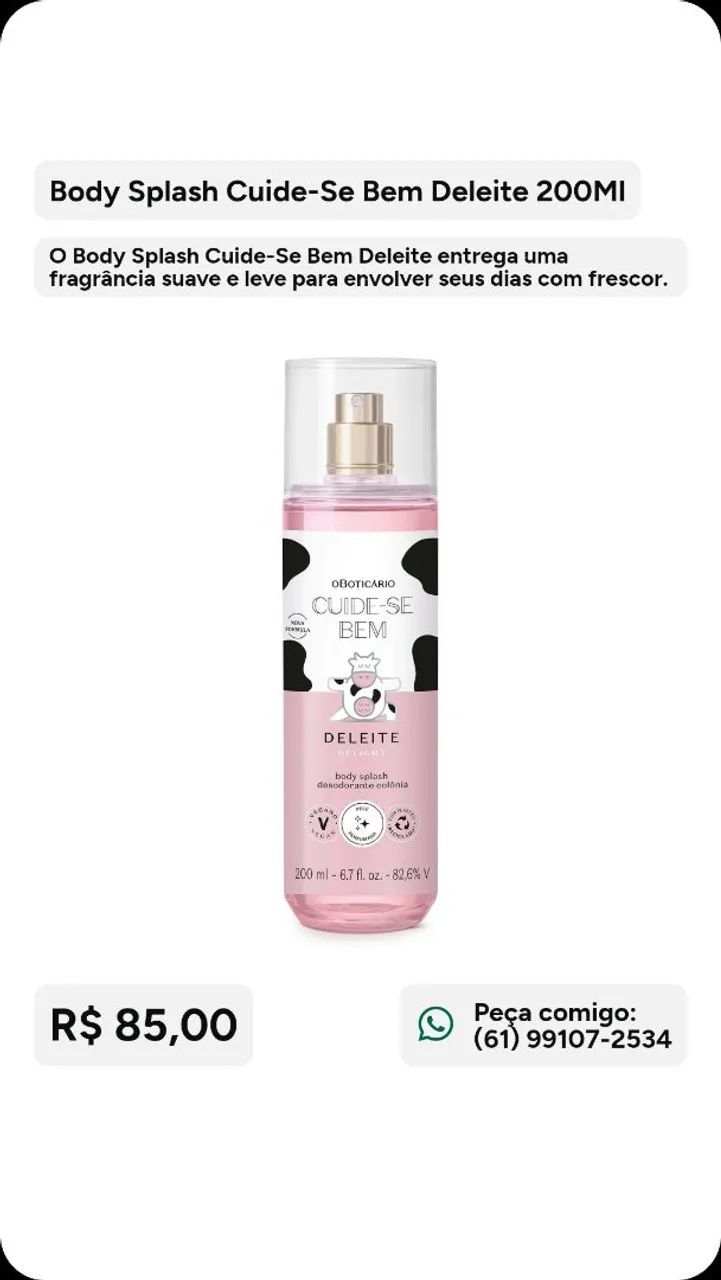 Body Splash Cuide-se bem Deleite 200ml