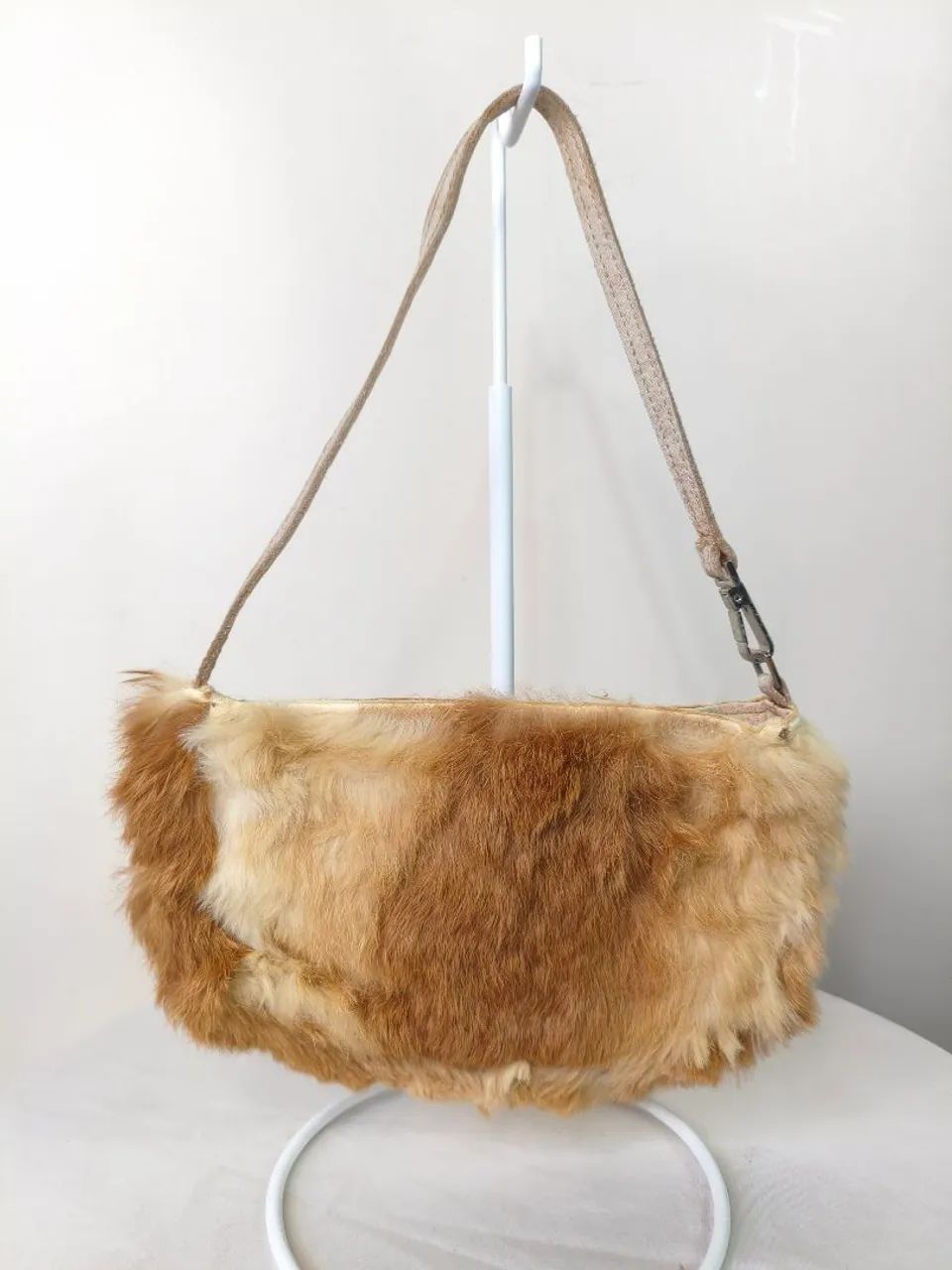 Bolsa baguete de pele natural mesclado  - Foto 2