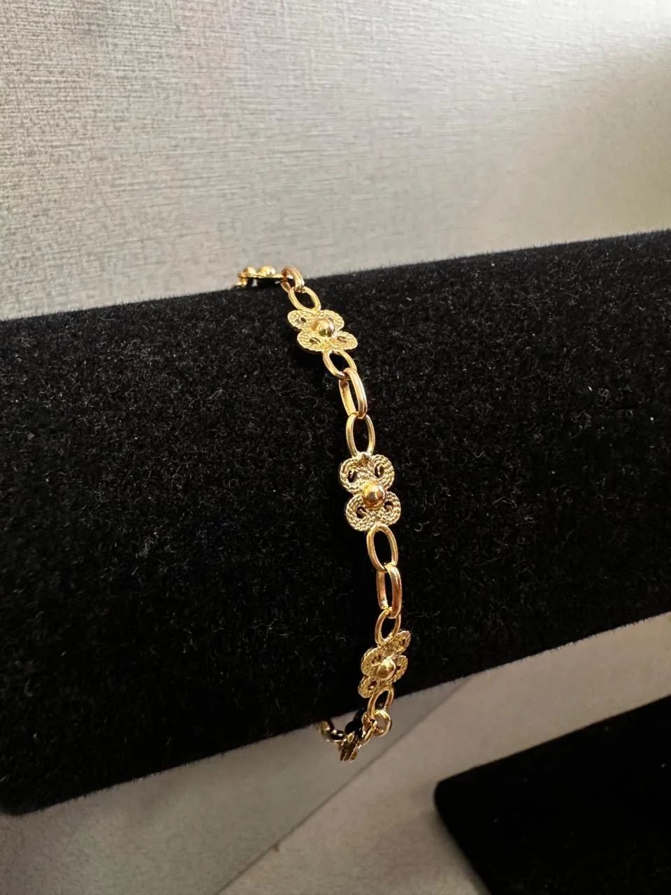 Corrente e Pulseira Flor Maciço de ouro 18k procedência garantia eterna - Foto 3