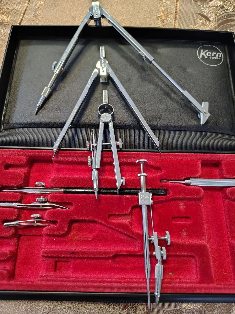 Jogo de compasso suíço vintage profissional com 4 compassos, 4 penas e pontas sobressalent - Foto 3
