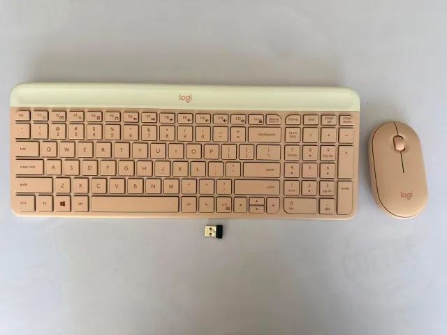 Kit Teclado e Mouse Sem Fio Logitech MK470 Slim Rosa - Usado - Foto 3