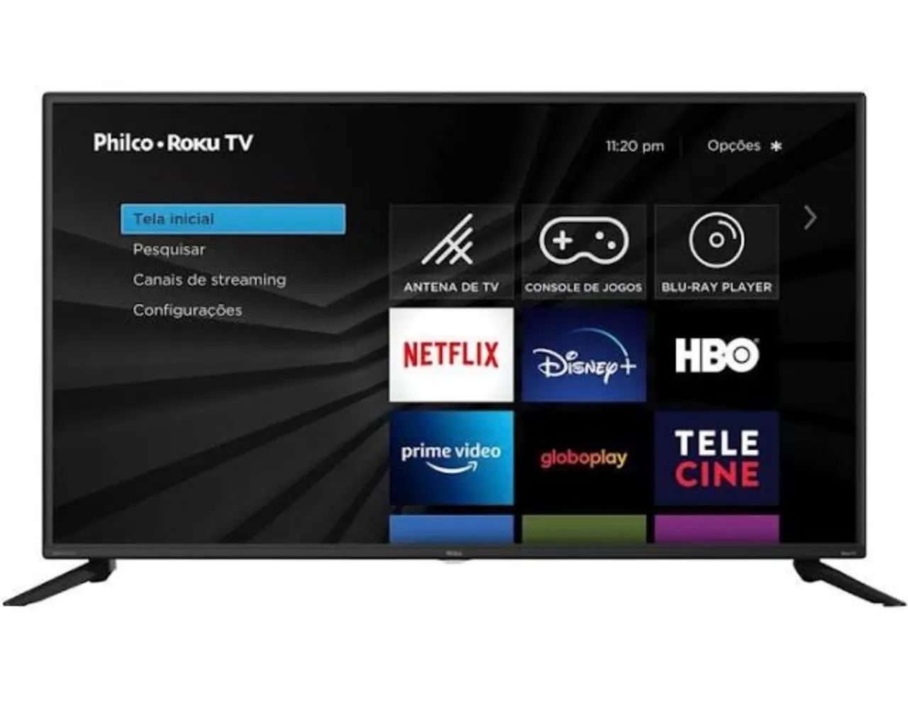 Smart TV Philco LED 42 polegadas, modelo PTV42G52RCF, seminova e em ótimo estado.