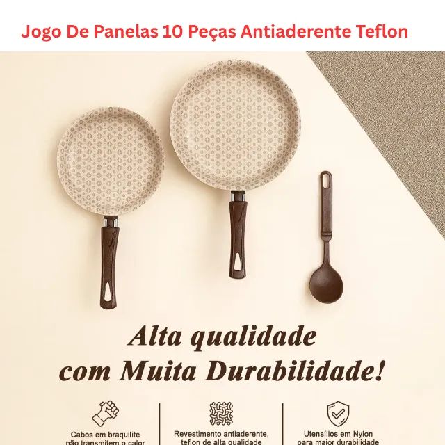 Jogo de Panelas com 10 Peças - Antiaderente - pronta Entrega!! - Foto 2