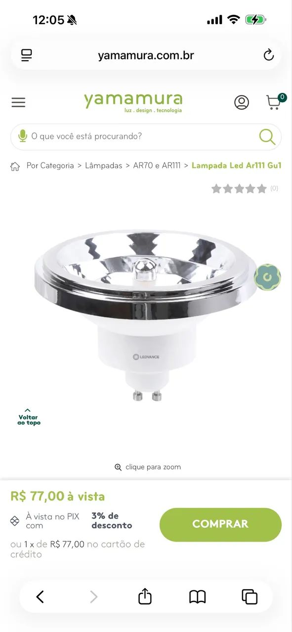 Luminária AR 111 com 3 lâmpada 