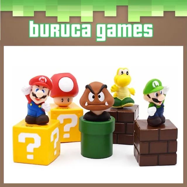 Coleção 5 Miniaturas Nintendo Super Mario Bros