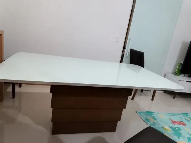 Mesa de jantar tampo de vidro 6 lugares - Foto 2