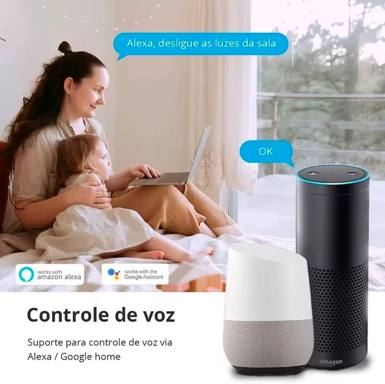 Tomada Smart Wi-Fi Alexa 1.5m 8 Portas - Foto 6