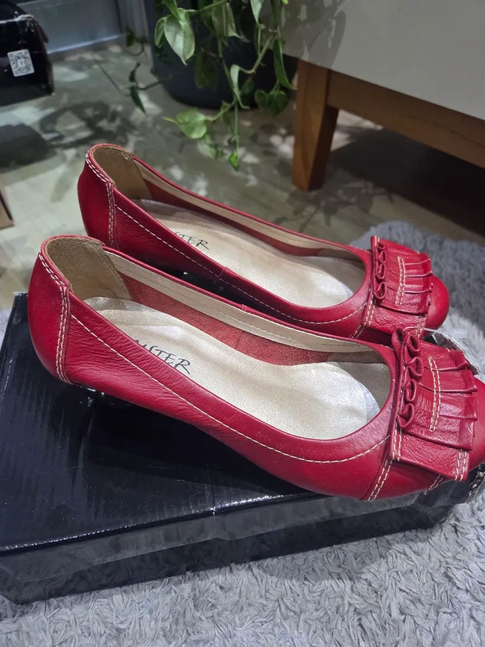 Peep Toe, couro Novo