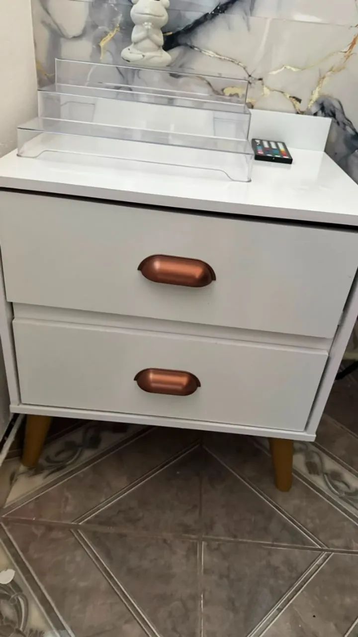 PAR DE MESA DE CABECEIRA COM 2 GAVETAS