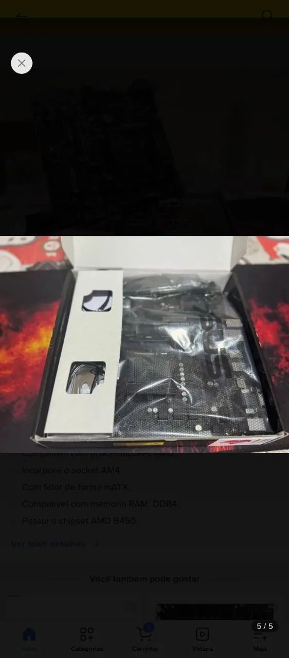 Placa-mãe Asus Prime B450m Gaming/br com Ryzen 5 2600 - Foto 5