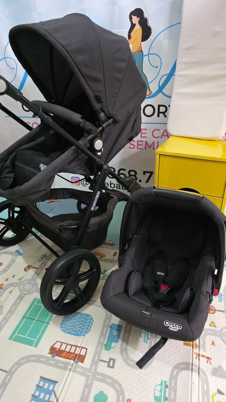 Carrinho de bebê com bebê conforto cosco zeroo  - Foto 2