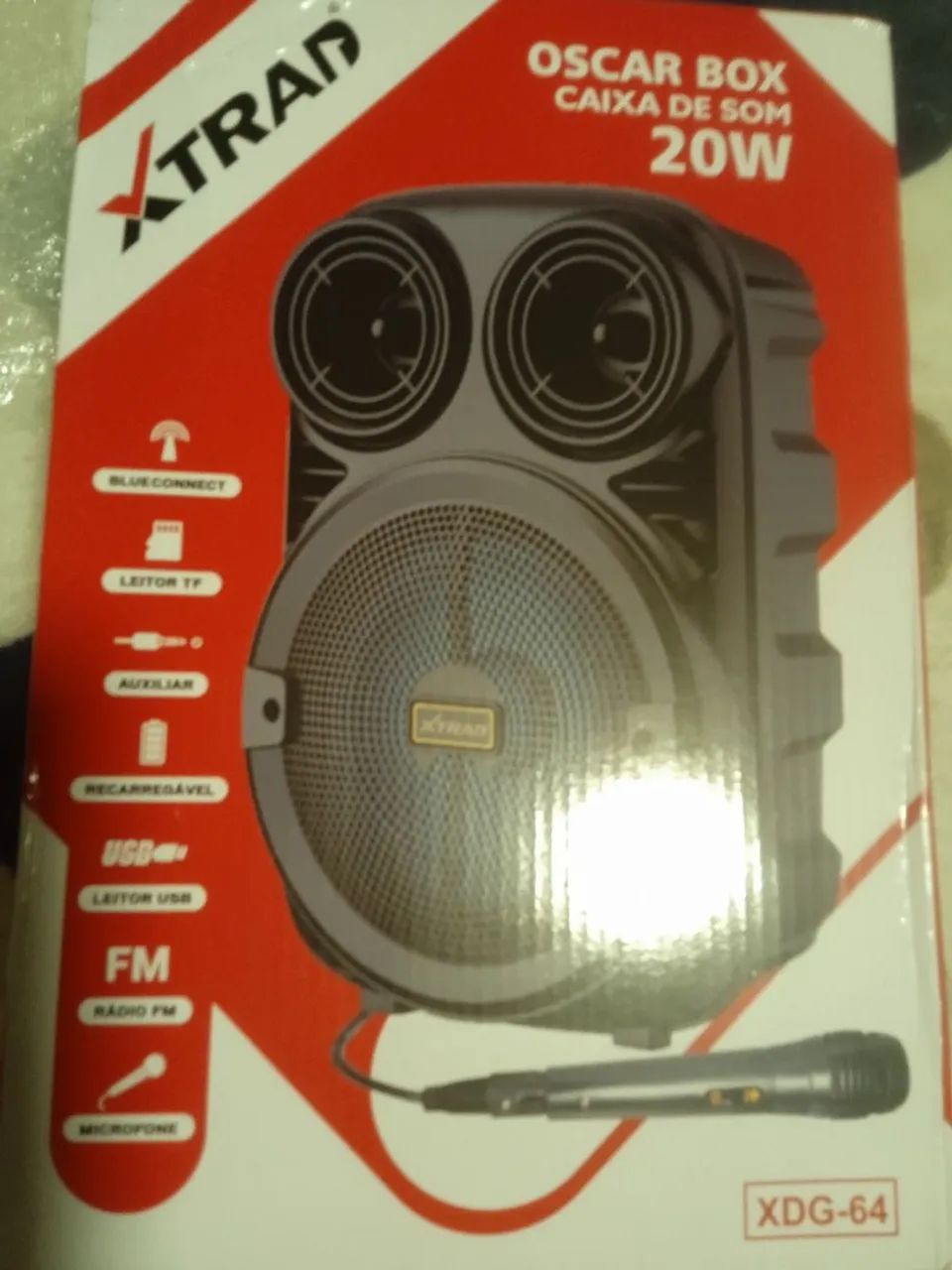 Caixa de som com microfone - XTrad Oscar Box 20W - Foto 2