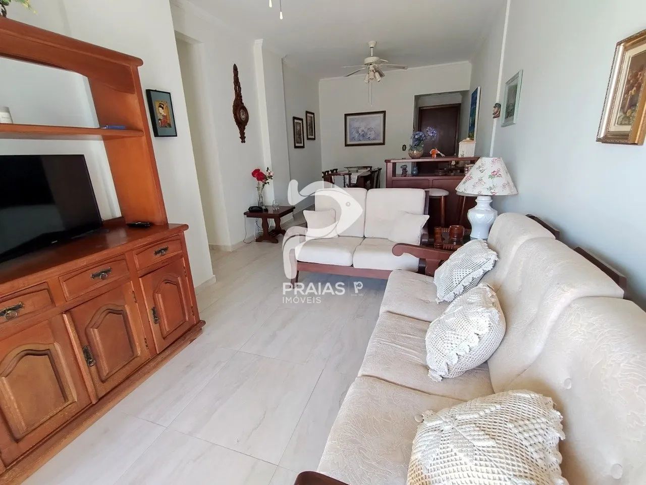 Apartamento com varanda, 3 dormitórios, Enseada, Guarujá