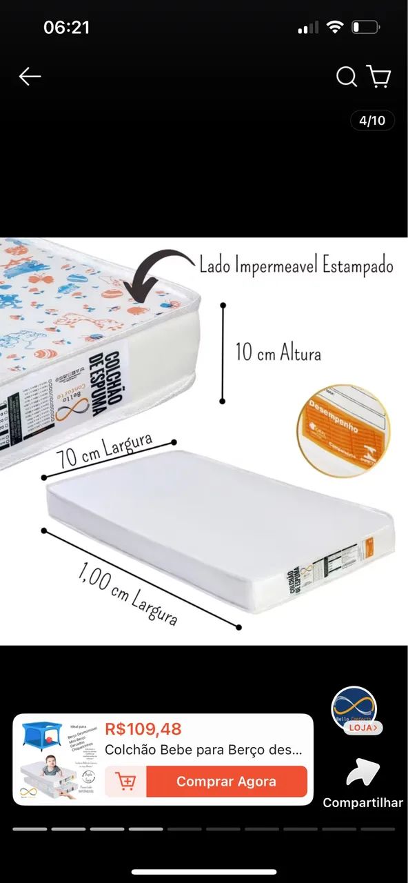 Berço cercado + colchão  - Foto 6