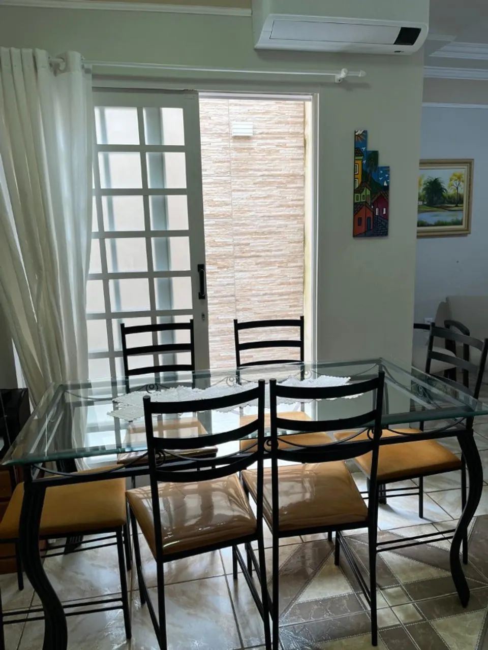 Mesa e madeiras - Jantar 6 lugares - Ferro - Foto 4