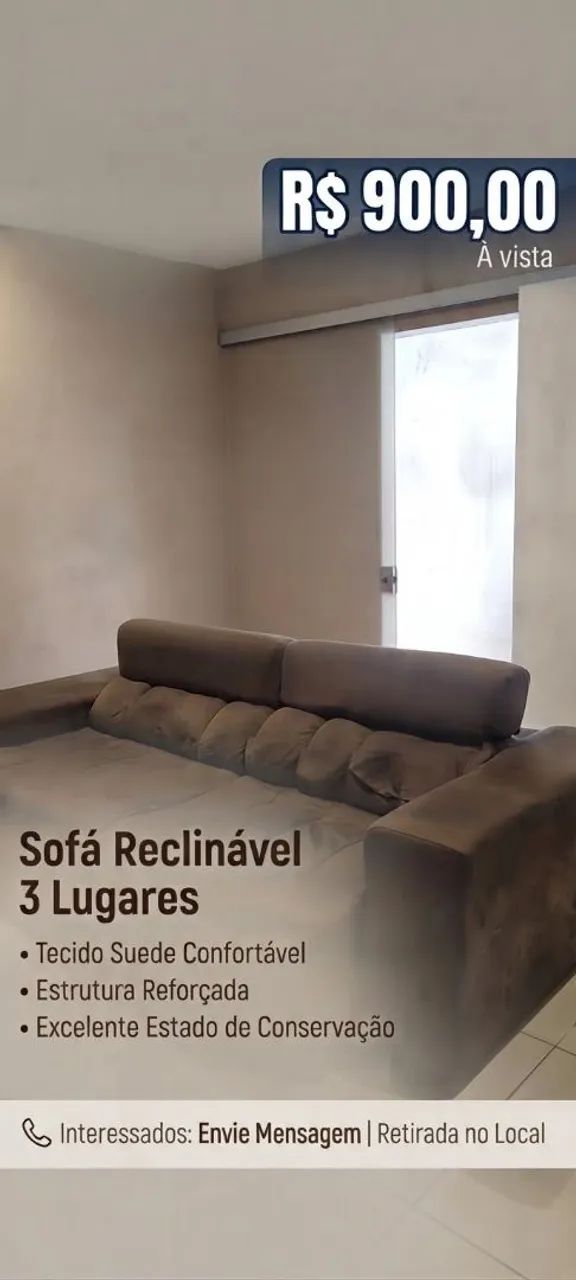 Vendo Sofá Retrátil 3 Lugares 