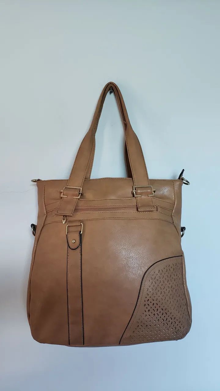 BOLSA DE COURO GRANDE CARAMELO  - Foto 2