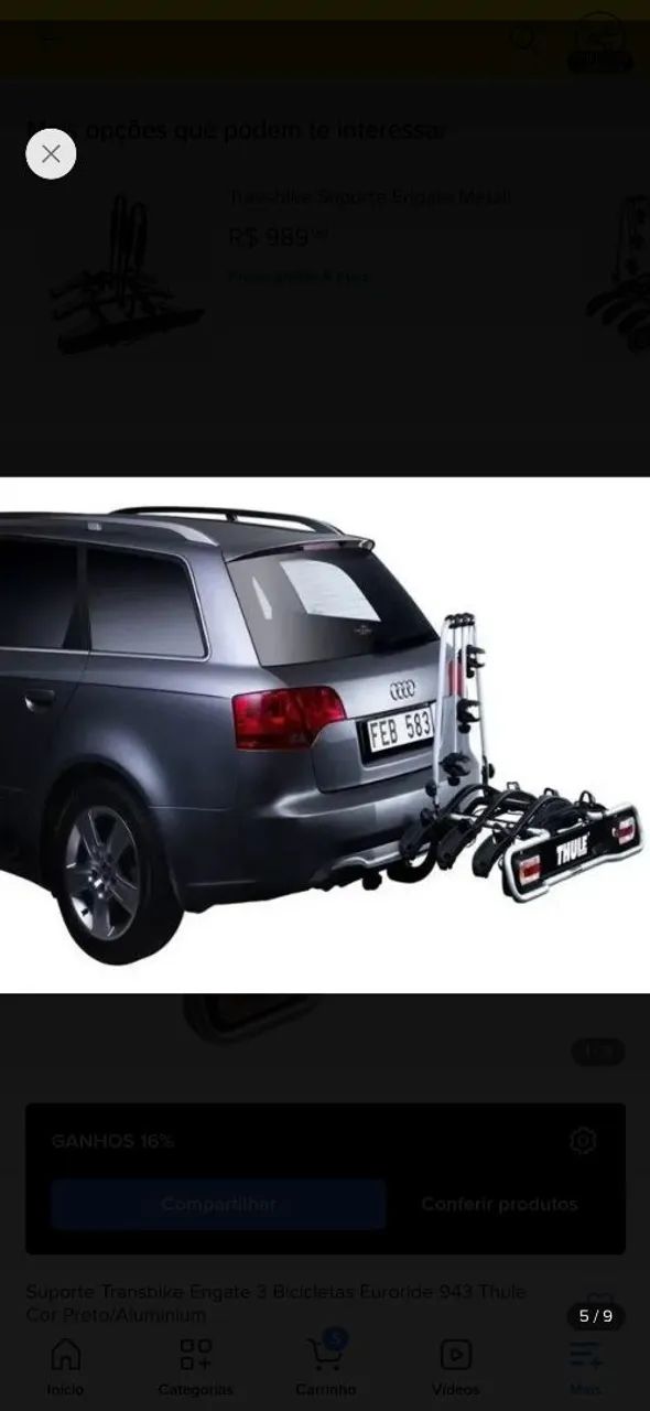 Suporte Transkike de engate THULE para 3 bikes - Foto 3