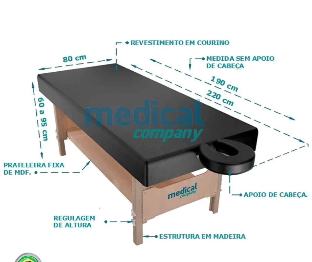 Maca de massagem/fisioterapia fixa - Foto 3
