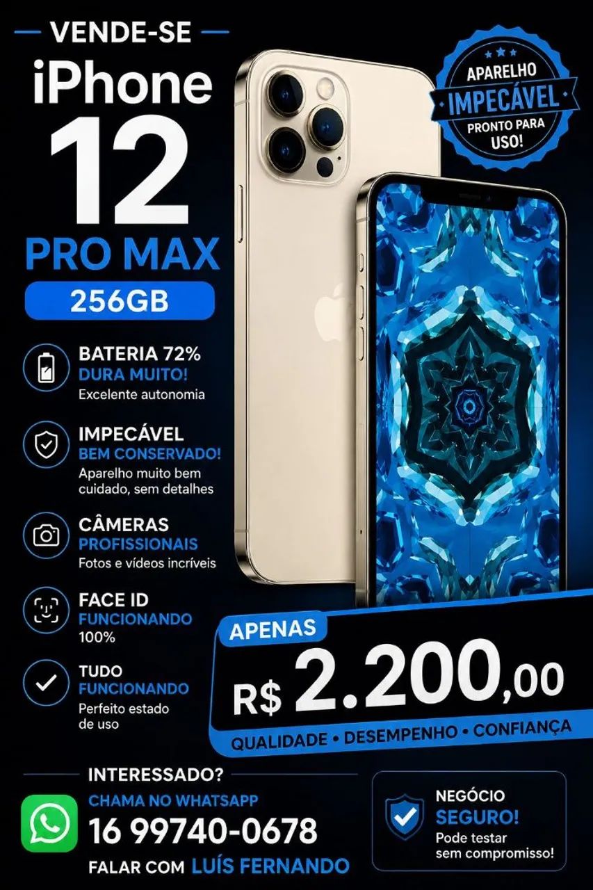 IPhone 12 pro Max 256gb - Celulares e Smartphones - Parque do