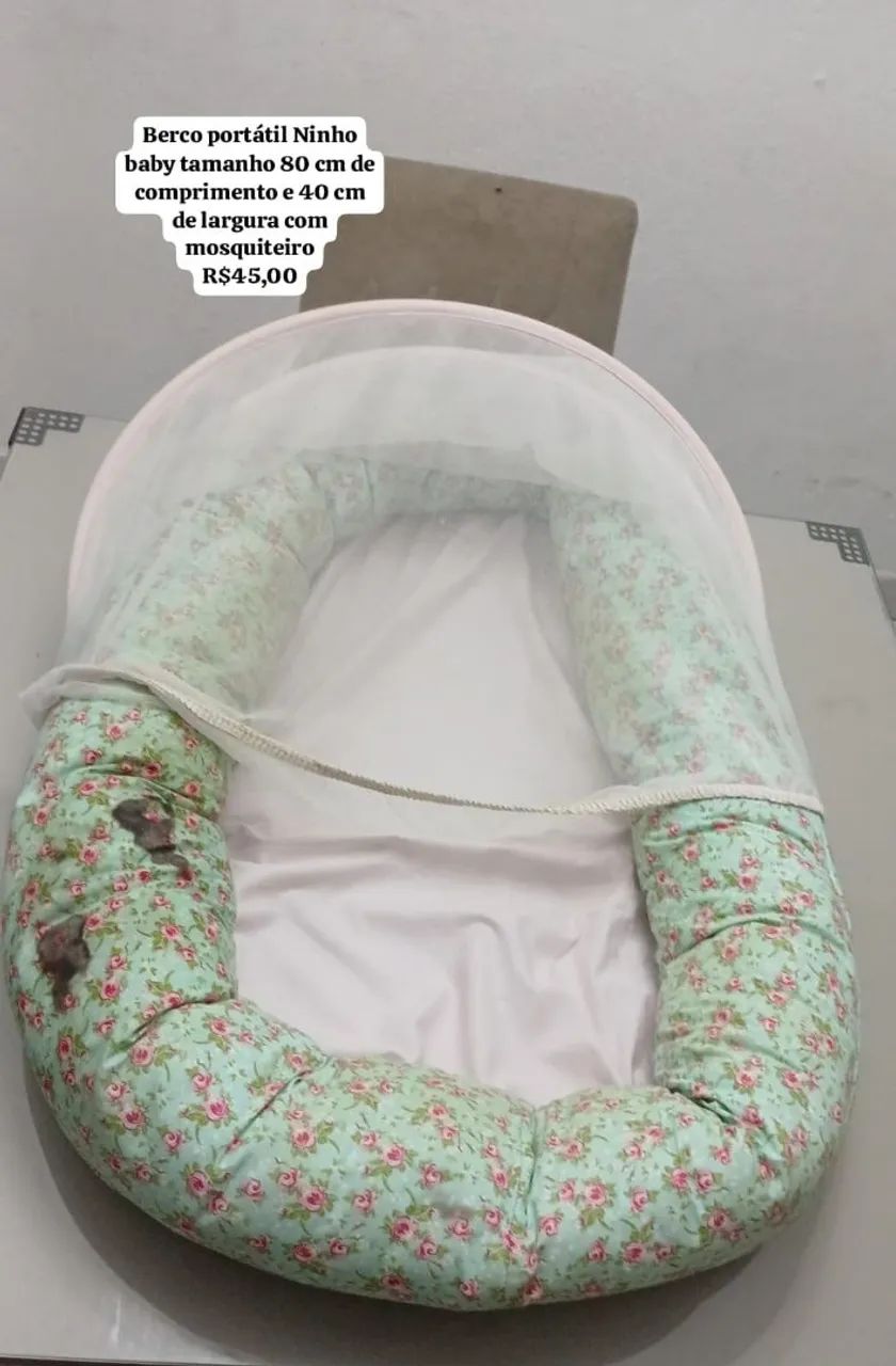 Berço portátil ninho bebê com mosquiteiro  - Foto 2