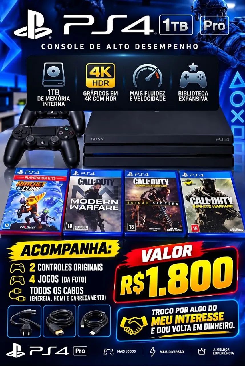 PS4 PRÓ 1TB 