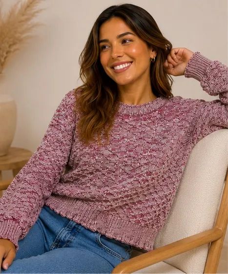 Blusa de Tricô Feminina Mesclada - Foto 3