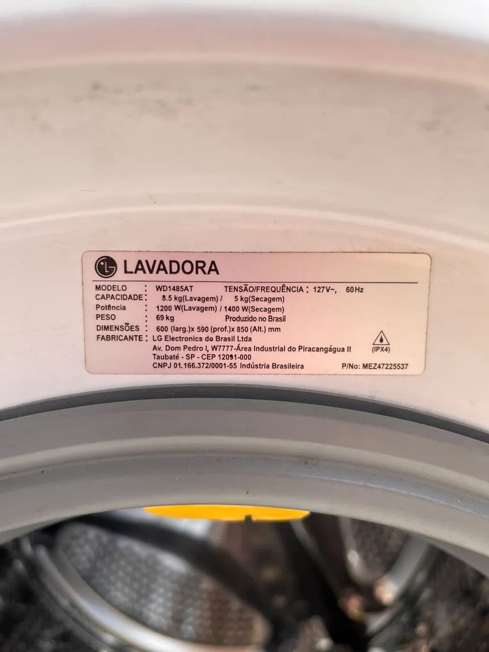 Lava e seca LG WD1485AT voltagem 127v com defeito - Foto 2