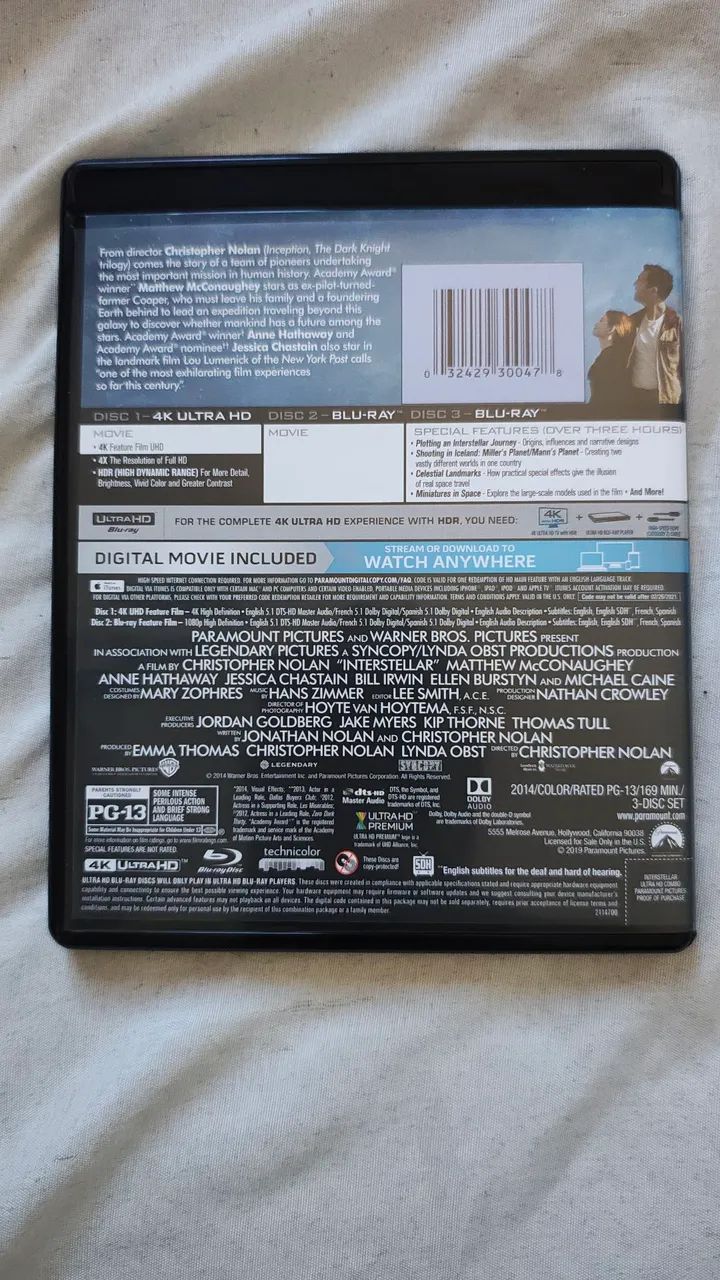 Interestelar Blu-ray 4K original - Foto 2
