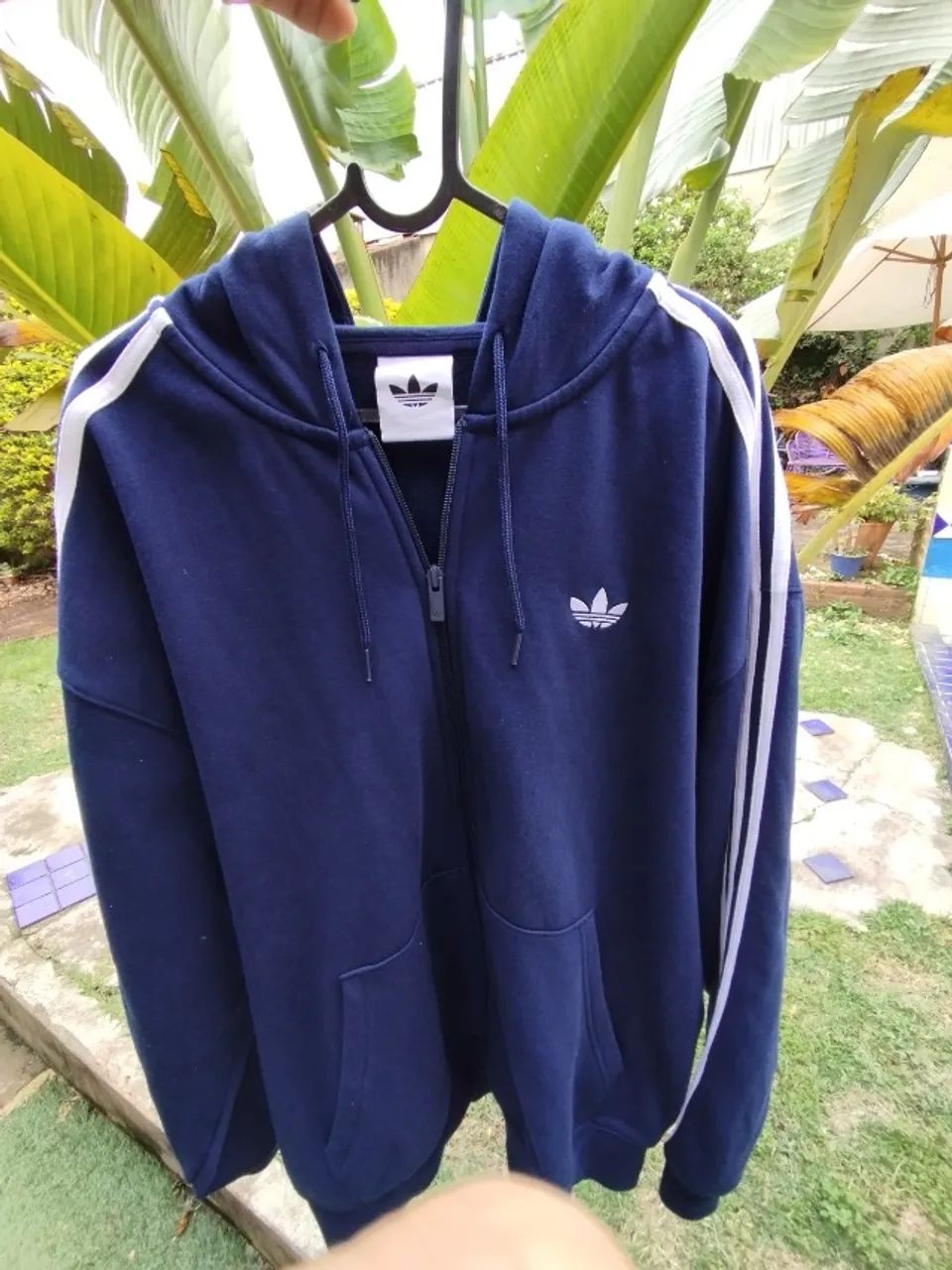 Moletom Adidas 3 Listras Oversized Marinho Original M