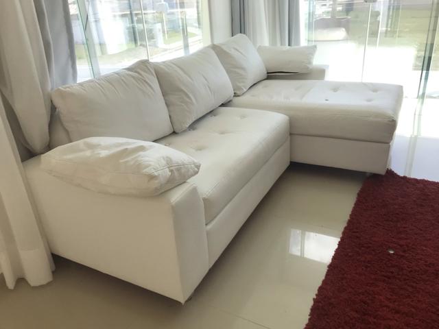 Sofa em L com Chaise Branco - Foto 3