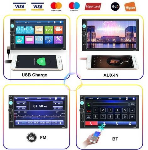 Central Multimídia Display Digital Bluetooth, Usb, Fm - Foto 7