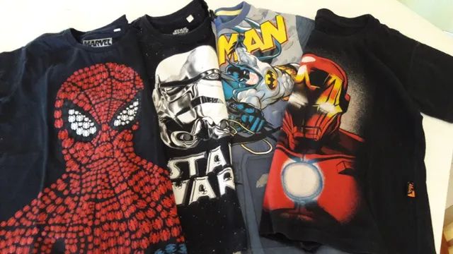 Camiseta Infantil Preta do Homem Aranha - tam. 6 seminova - Foto 3