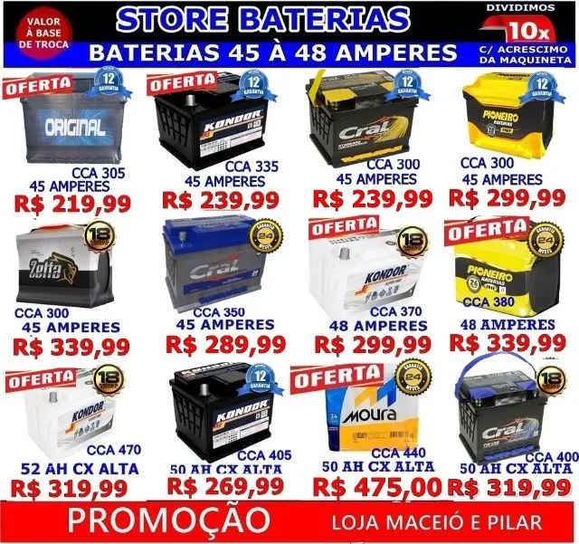 Baterias Diversas Marcas e Amperagens (Entrega e instalação) - Foto 2