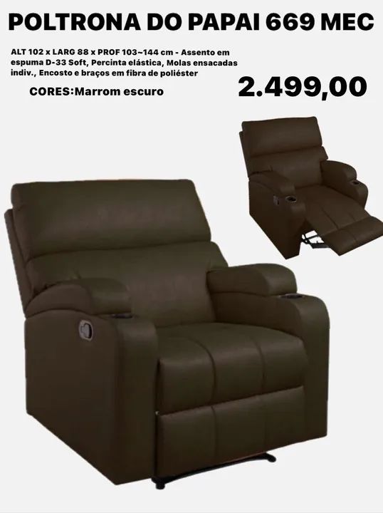 Poltrona do papai reclinável king 669 - ENTREGA HOJE !!! 