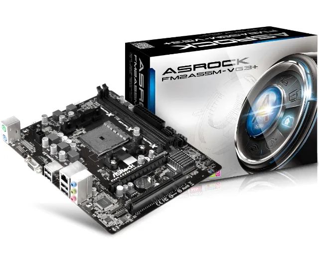 Placa Mãe ASRock  FM2A55M-VG3+ com espelho
