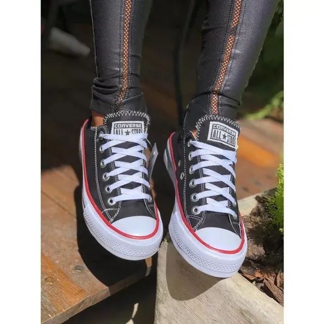 Tenis All Star Cano Baixo Preto - Foto 3