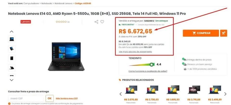 Notebook BARBADA Lenovo E14 G3 - Foto 3