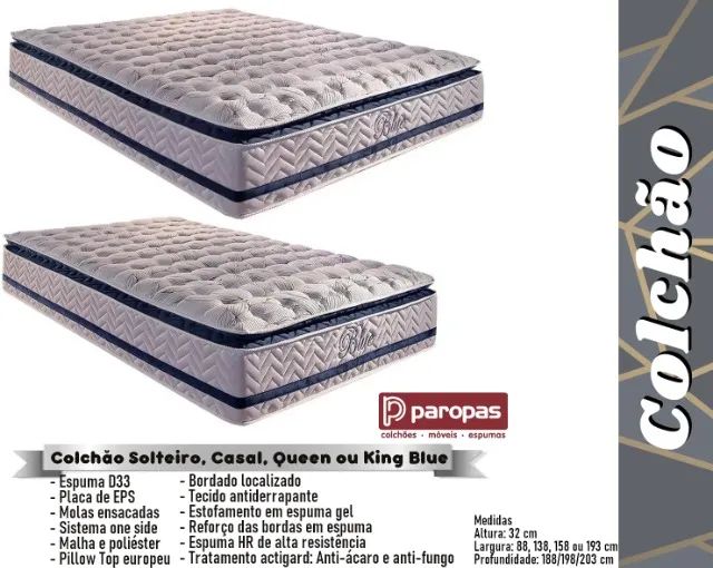 quarto colchao king size molas ensacadas 