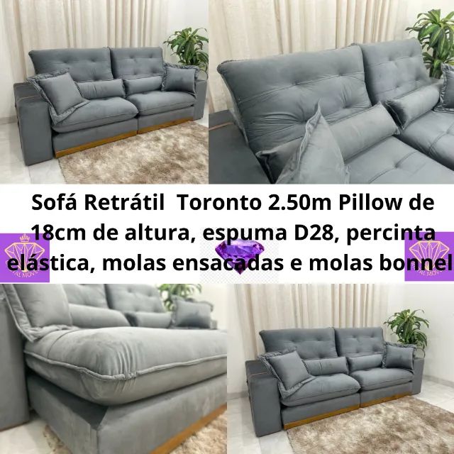 Sofá Retrátil e Reclinável Toronto 2.50m LD - Foto 5
